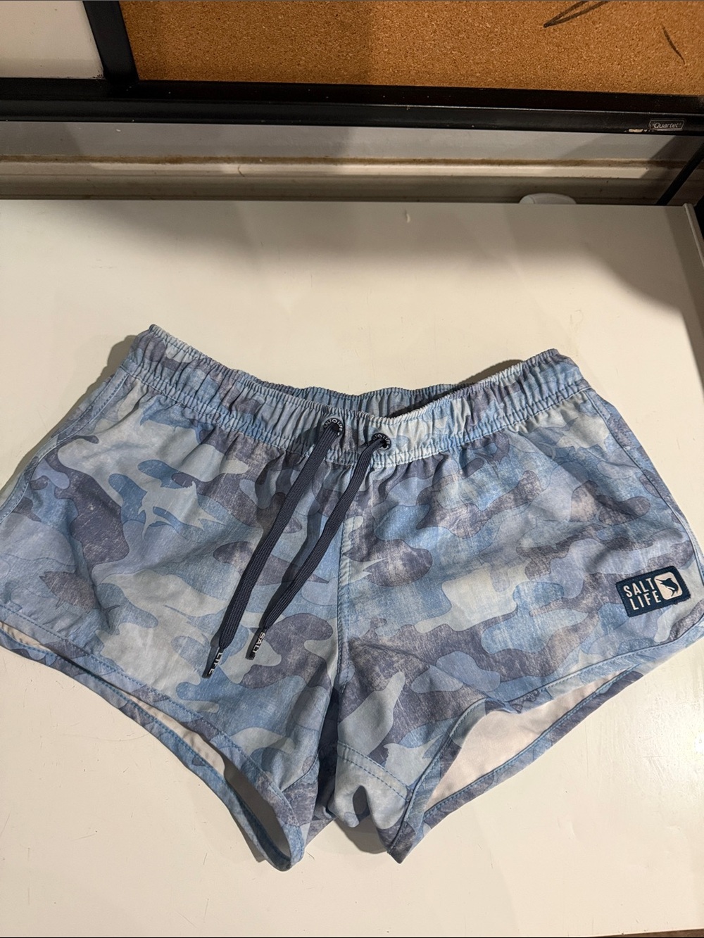 Salt Life Women's Light Blue Camo Athletic Shorts